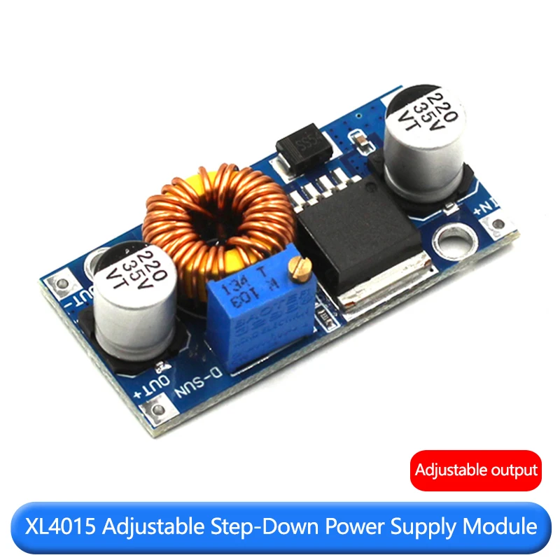 High power 5A XL4005E1 high efficiency DC-DC output adjustable step-down power supply module far exceeds 2596