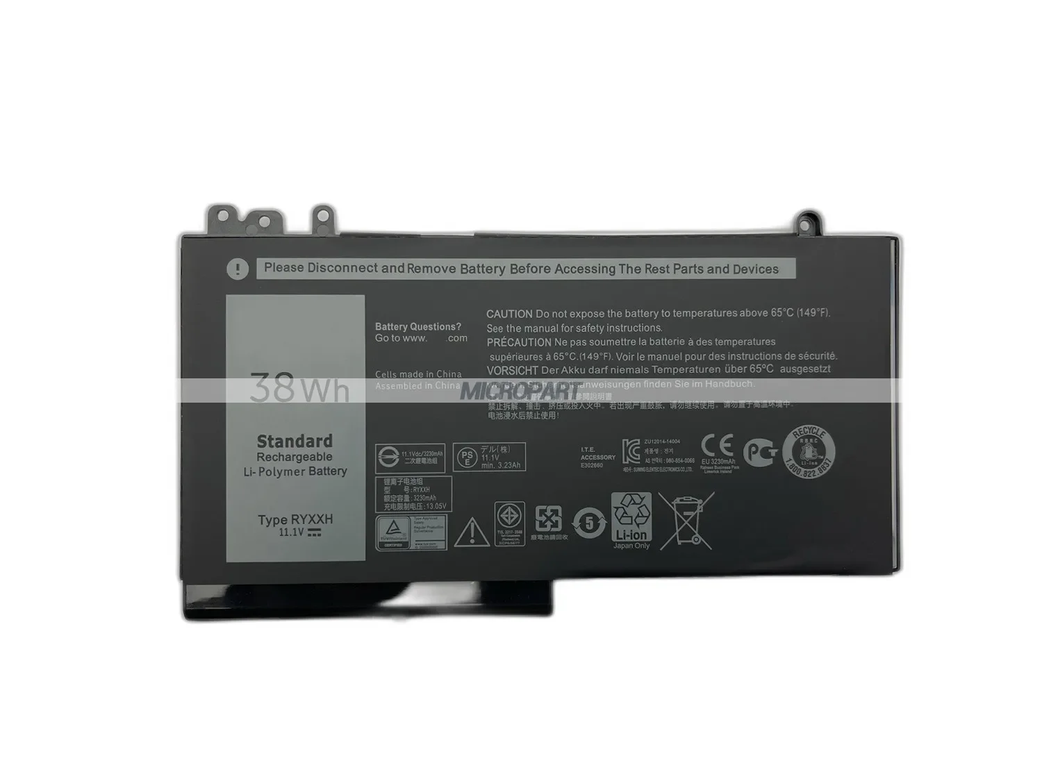 38Wh RYXXH Replacement Laptop Battery for Dell Latitude 12 5000 E5250 E5270 Latitude 3150 3160 E5250 E5450 E5550 Li-Polymer