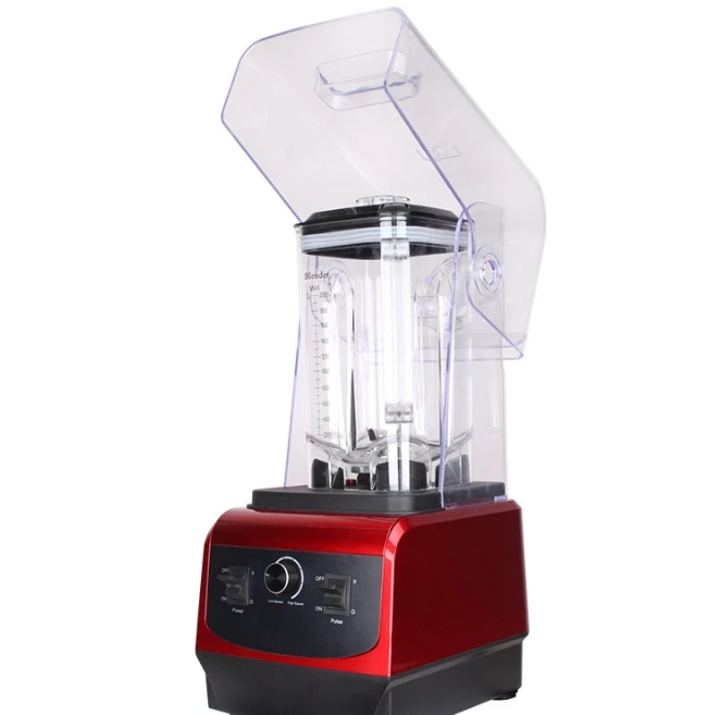 

Commercial Heavy-Duty Low-Noise Smoothie Blender Push Button Controls 2500W Power Source with Cover for Hotels and Bars