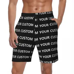 Pantalones cortos de verano para hombre, personalizados, bricolaje, su imagen, correr, Surf, agregar diseño, pantalones cortos de playa, bañadores cómodos y elegantes