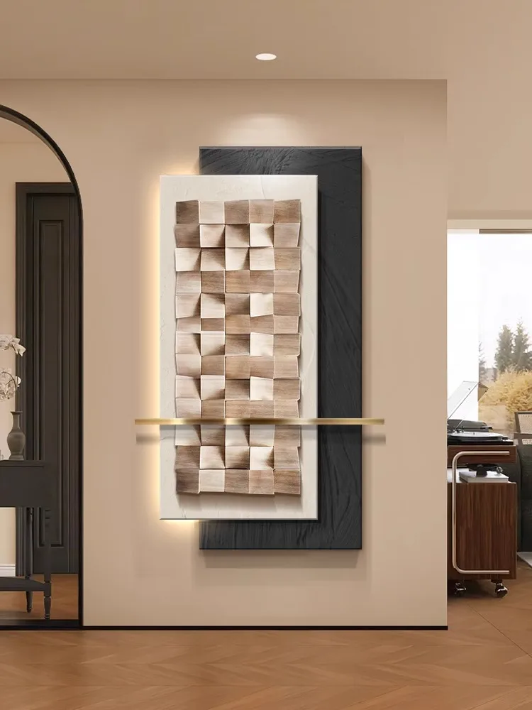 3D high-end feeling, lobby decorative art painting, living room vertical version, wall lamp painting, corridor hanging painting