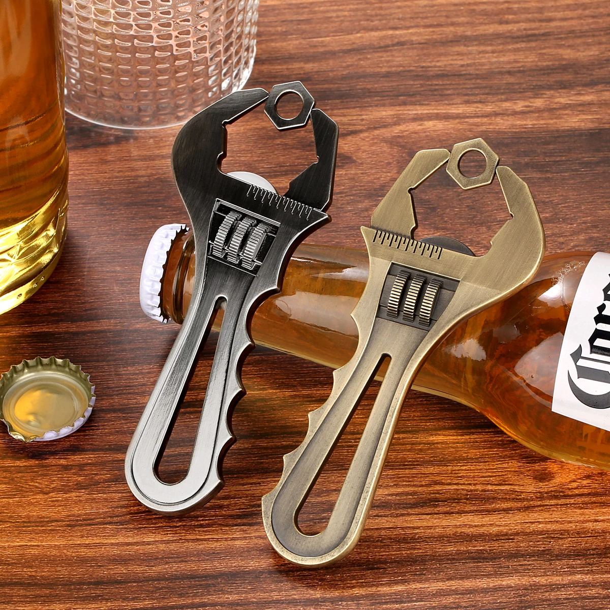 Creative Spanner Bottle Opener Metal Wrench Design Beer Opener Funny Gifts for Maintenance Technician Engineer Bar Party Gadgets
