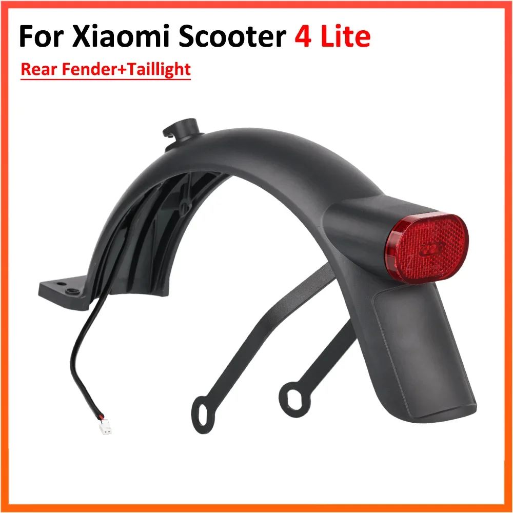 Rear Fender for Xiaomi Electric Scooter 4 Lite With Hook Lock Back Wing Brake Taillight Repair spare parts