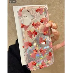 Korean Style Full Screen Goldfish Mobile Phone Case for IPhone 16 15 14 13 Pro Max Cartoon Fun for IPhone 12 11 XR XS MAX Case