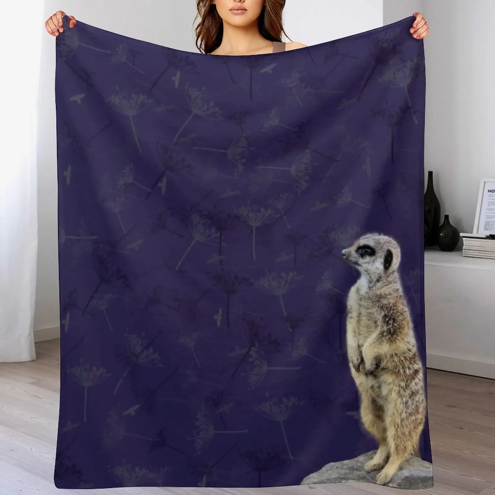

Meerkat Throw Blanket Tourist For Decorative Sofa Flannel for winter Blankets