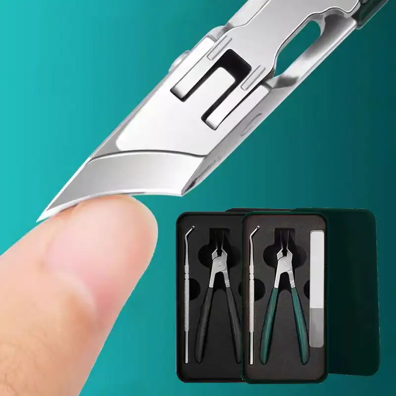 

Anti-Splash 25° Slant Edge Nail Clipper 3-Piece Set,Multifunctional 25° Splash-proof Eagle-beak Oblique Nail Clippers
