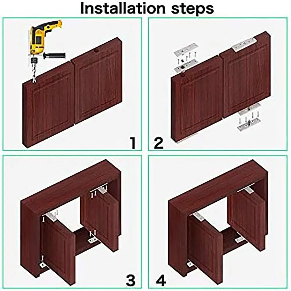 New Stainless Steel Pivot Hinge 360° Swivel With Screws Door Concealing Shaft Heavy Duty Central Rotating Hinge