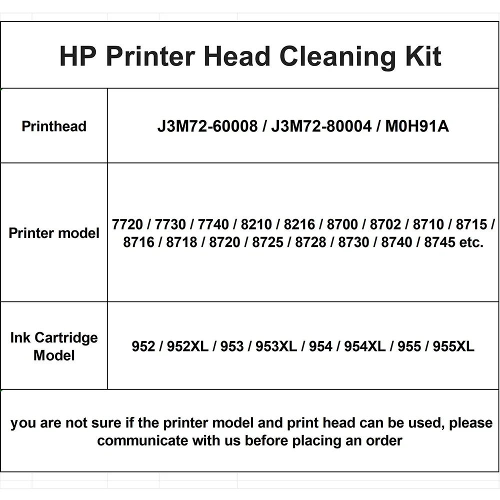 95U 952 953 954 955 7720 mesin cuci printer Unclog untuk HP Officejet Pro 7740 8210 8702 8710 8715 8720 8725 mesin bersih