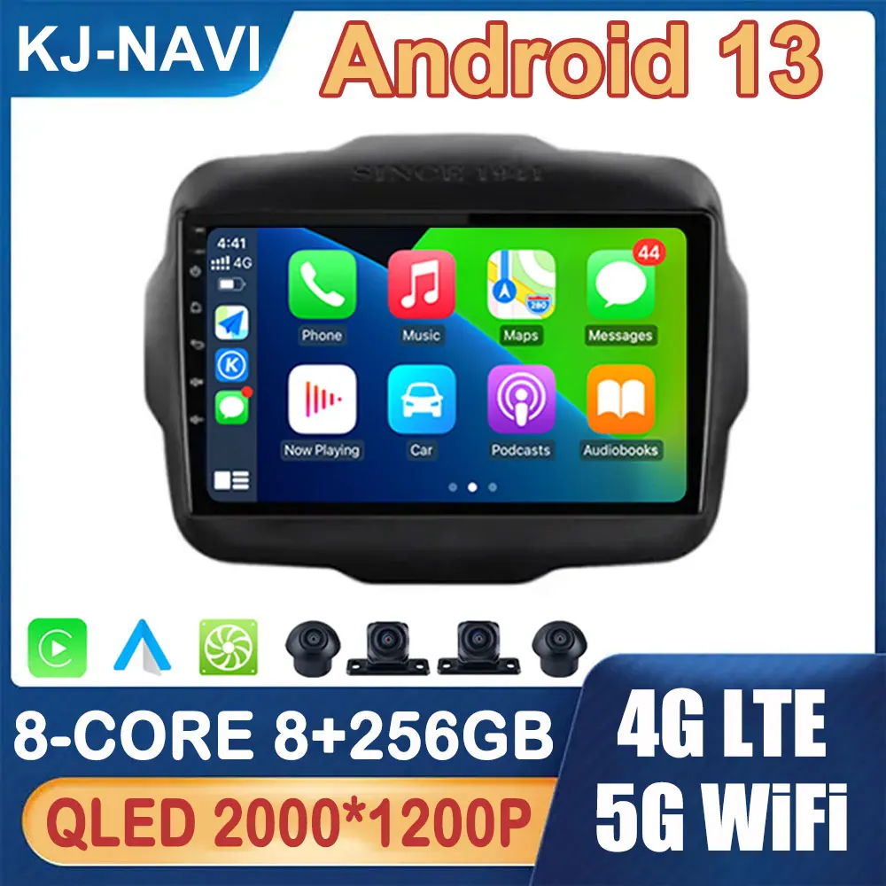 

for Jeep Renegade 2014 - 2018 Android 14 Car Radio Multimedia Video Player Auto Wireless Carplay GPS Navigation No 2 Din DVD