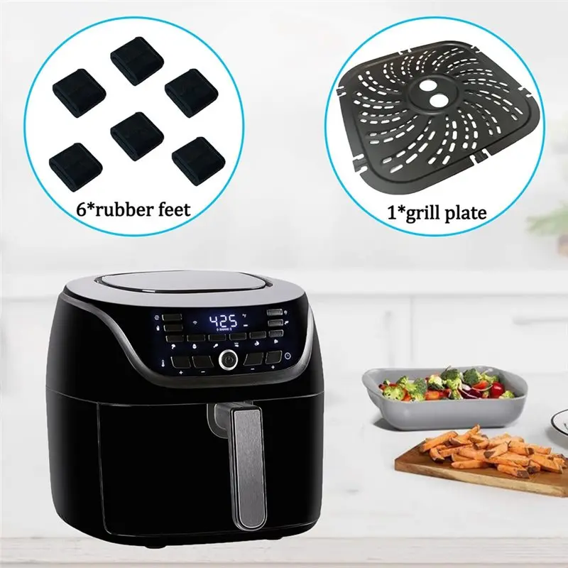 A21F-6QT Air Fryer Pan For Powerxl Vortex Pro Air Fryer Plus 6QT, Upgraded Air Fryer Pan/Crispy Pan/Tray/Grill/Grating