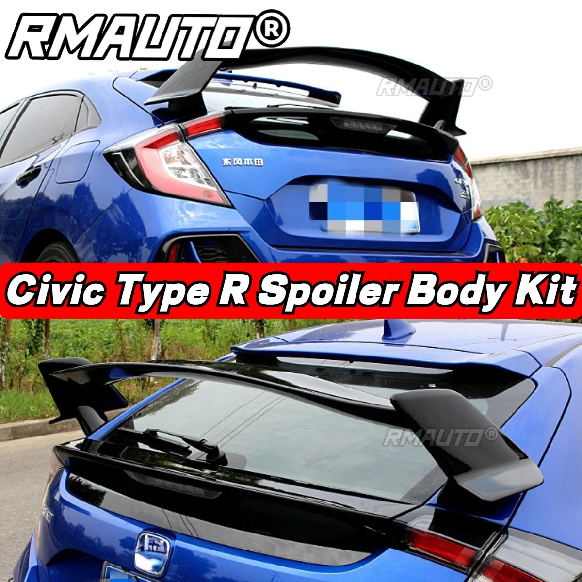 

For Honda Civic Sedan Hatchback 2016-2021 Type R Spoiler Wing Front Bumper Splitter Lip Rear Diffuser Body Kit Car Accessories