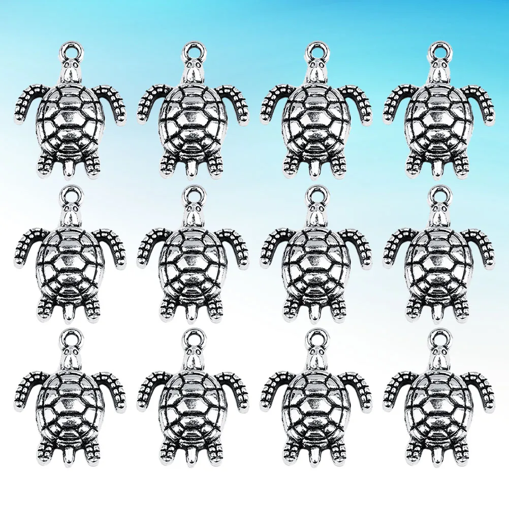 

30 Pcs Metal Turtle Pendants Alloy Earring DIY Jewelry Accessories Hanging naments Vintage Sea Creatures Style Long Term Durable