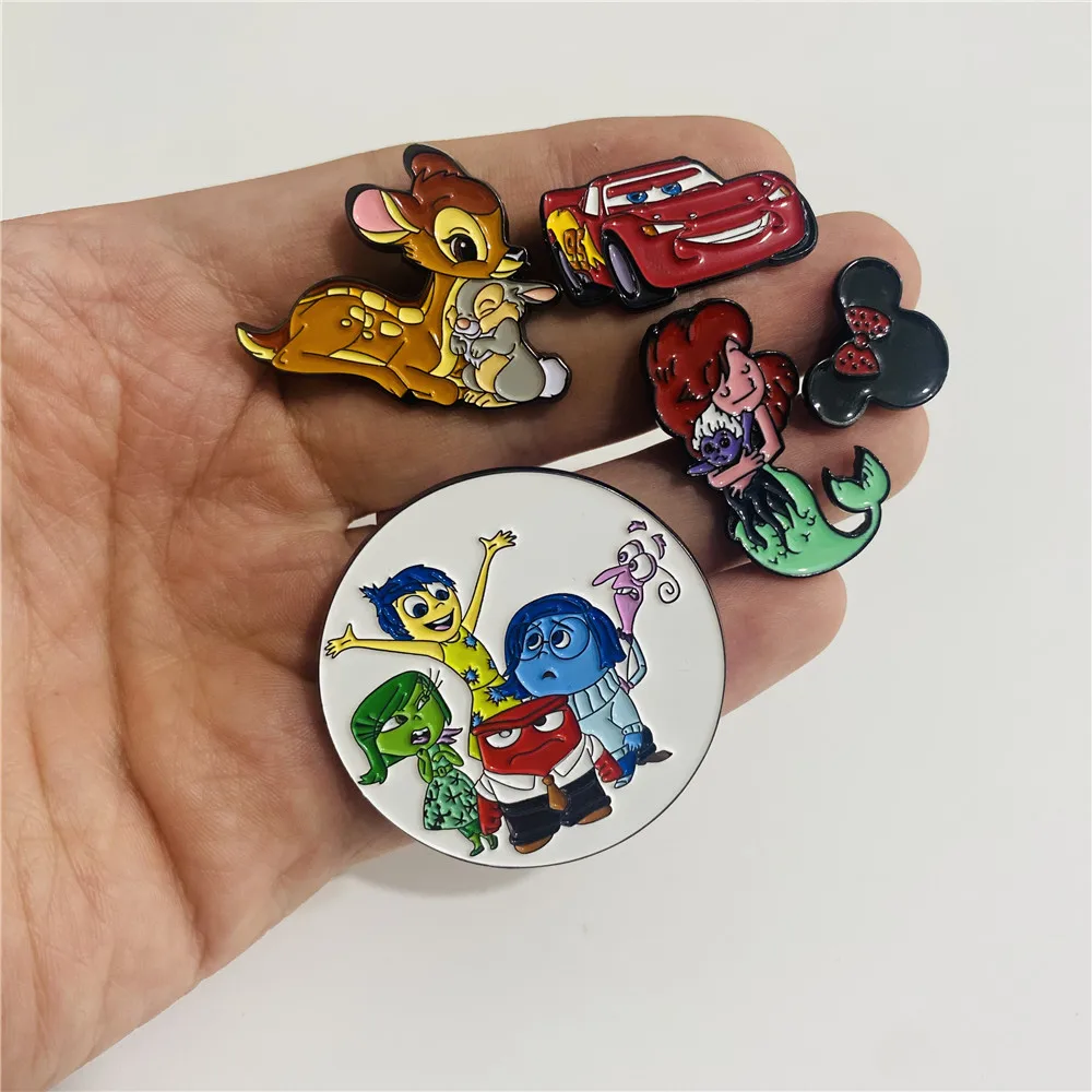 Disney Pins Cartoon Baby Oyster Mermaid Bambi Metal Badge Brooch Pin Mickey Minnie Fashion Clothing Accessories Women Men Gifts