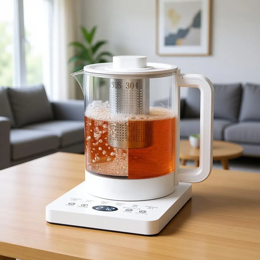 

1.5L Glass Water Boiler with Temperature Control, 24H Keep Warm & Auto Shut-Off, White