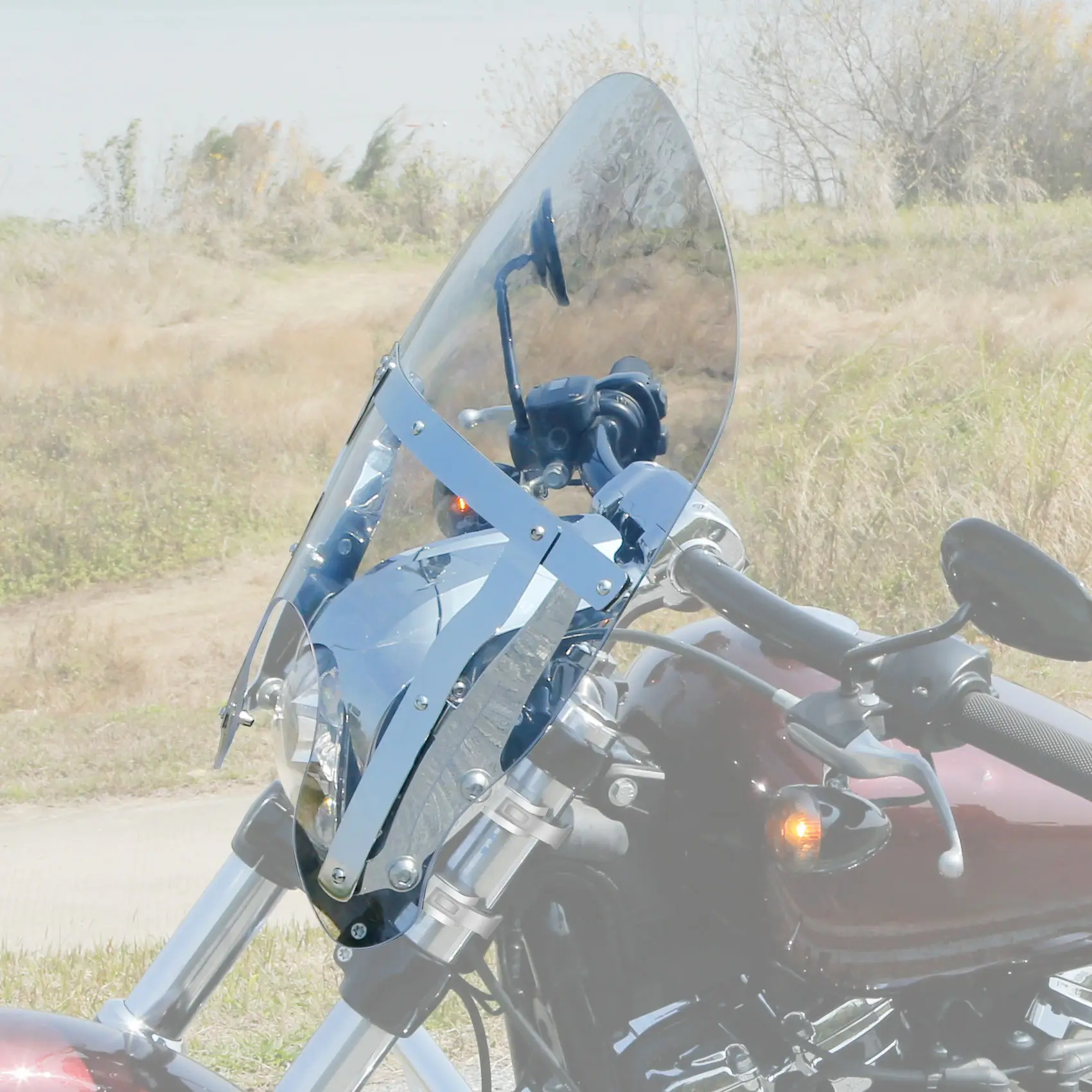 Quick-Release Windshield w/49mm Clamps For Harley Dyna Wide Glide 2006-2017 Breakout FXSB 2013-2017 Breakout FXBR 2018-2025