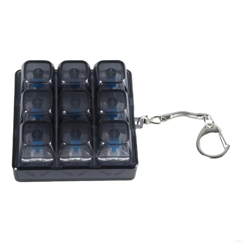 E65E 9Key XDA Profile Translucent Keycap Tester Keyboards Switches Tester Keychains for Gamers and Programmers