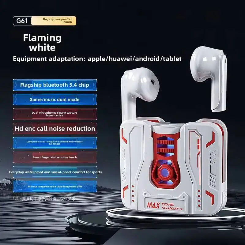 

Cute Fashion True Wireless Bluetooth Semi-In-Ear Earsets Noise Reduction Portable Long Battery Life Earphones For Music Game