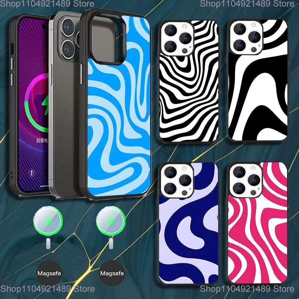 

High-End Lrregular Stripes Phone Case For iPhone 17,16,15,14,13,12,11,Pro,Max,Plus,Mini,Magsafe,Magnetic Wireless Charging Case