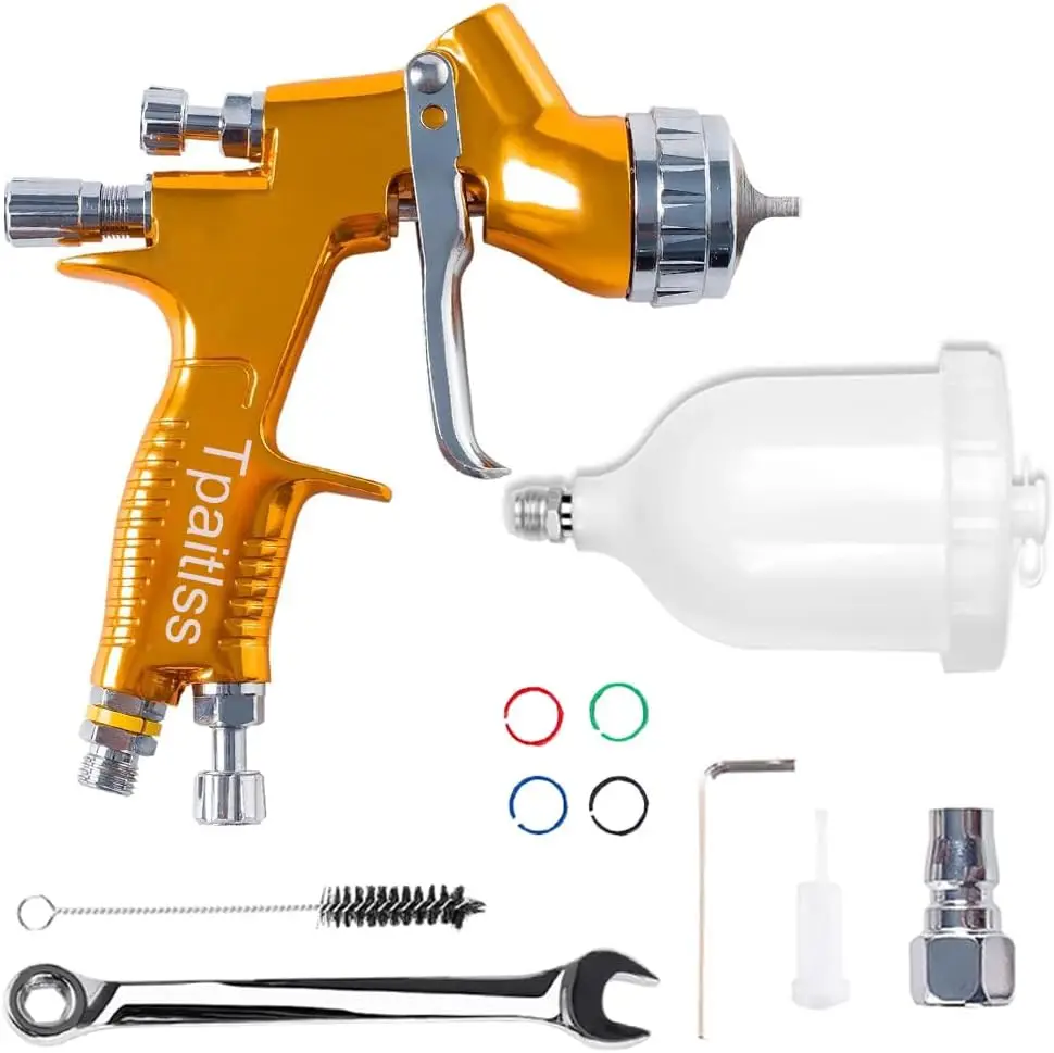 hvlp-spray-gun-automotive-air-spray-gun-with-13mm-tip-600ml-plastic-cup-for-auto-paintcar-paint