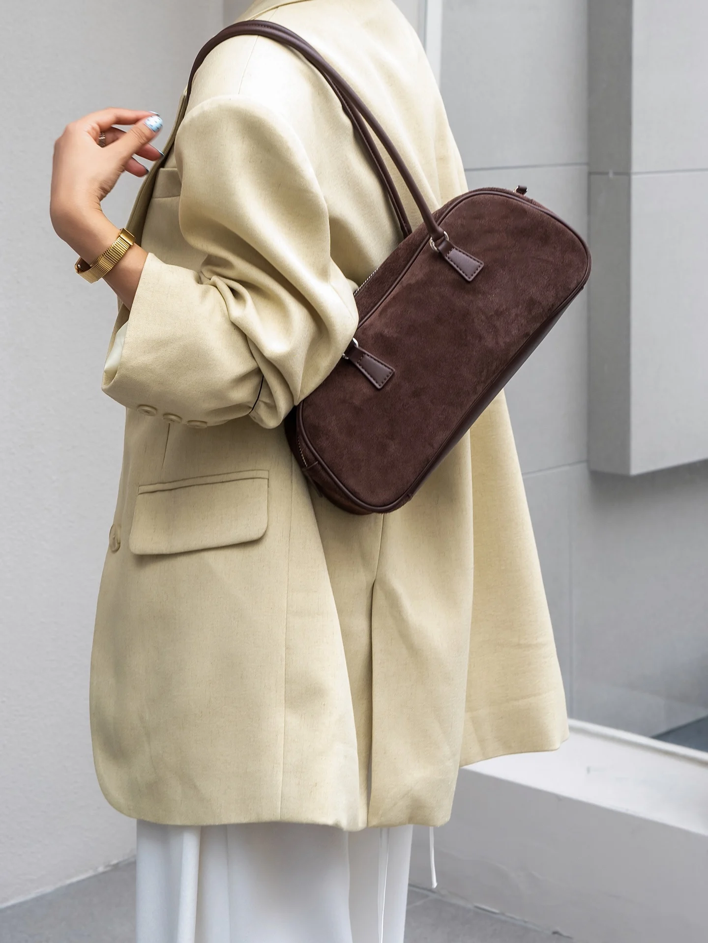 2026 New Suede Underarm Bowling Bag, Niche Luxury Elegant Shoulder Bag For Women