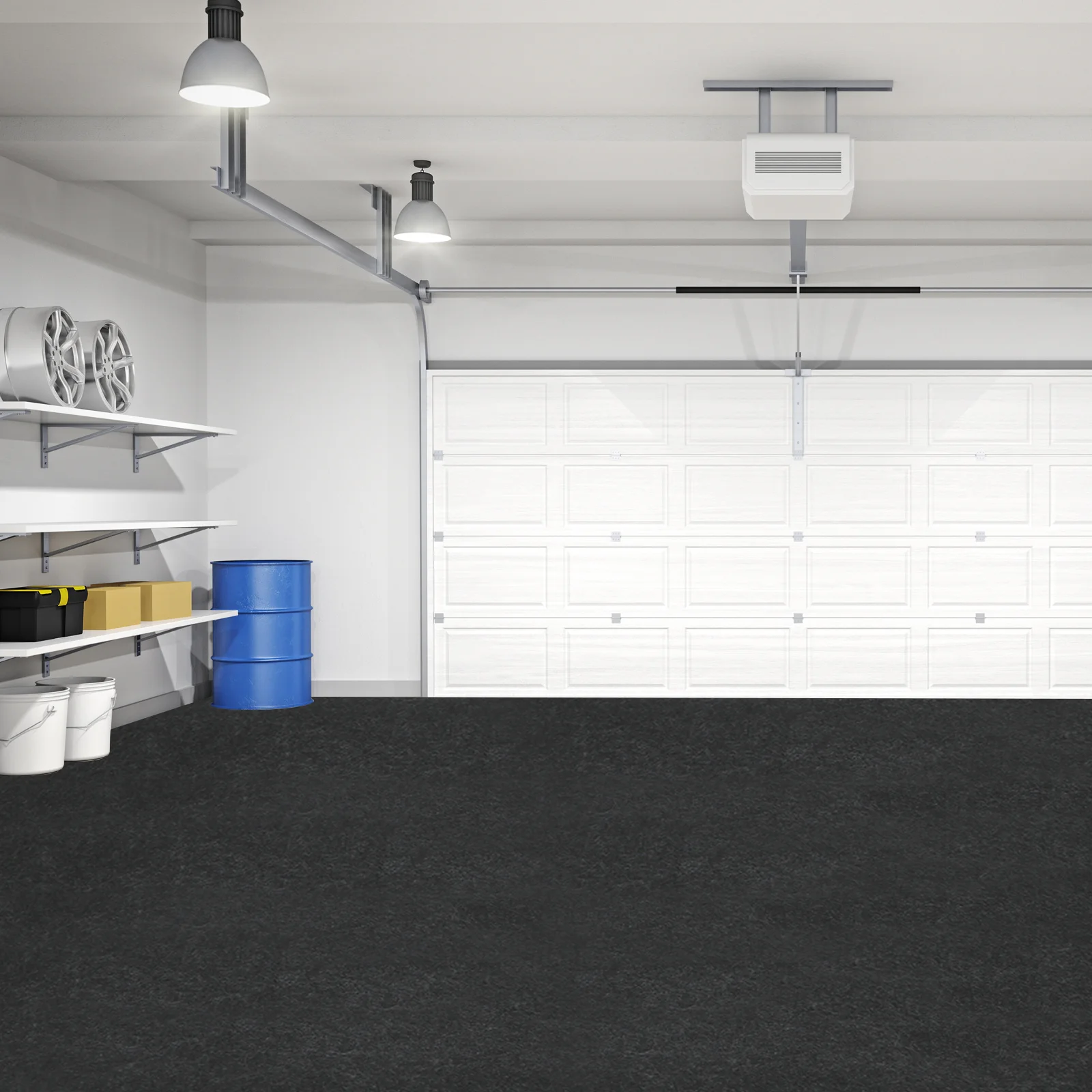 Image of Garagenbodenmatte, Rutschfeste Garagenmatte, Bodenschutzmatte - Rutschfeste Wasserdichte PE-Rückseite für Garagen/Werkstätten, Öl- und Rutschresistenter Schutz, Leicht zu Reinigen, Einteiliges Design
