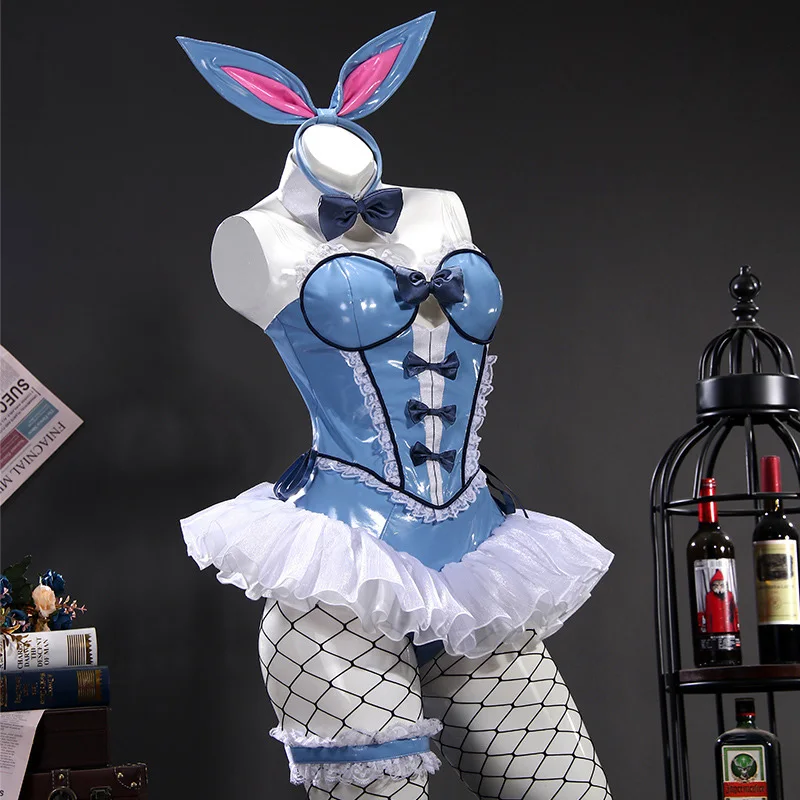 

New Kitagawa Marin Bunny Girl Cosplay Costume My Dress Up Darling Blue Jumpsuit For Sex Girl Bodysuit Role Play Outfit
