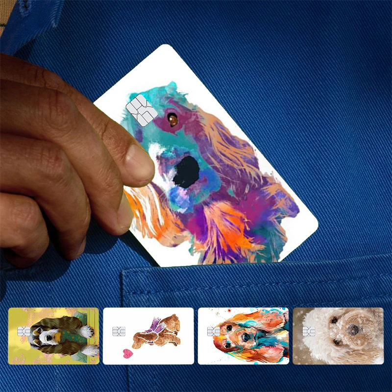 Cartoon Cocker Spaniel Cover Skin Sticker For Credit Card Bank Debit Bus Card Front Side
