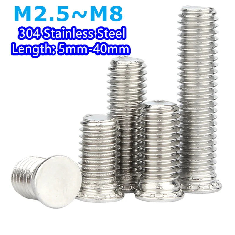 Peijian Self Clinching Studs Pressure Rivet Screw 304 Stainless Steel M2.5 M3 M4 M5 M6 M8 Fh/fhs Flush Studs