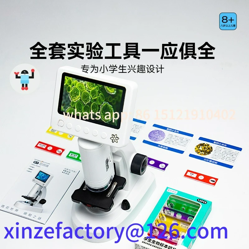

Customizable children's smart microscope with display high definition toy
