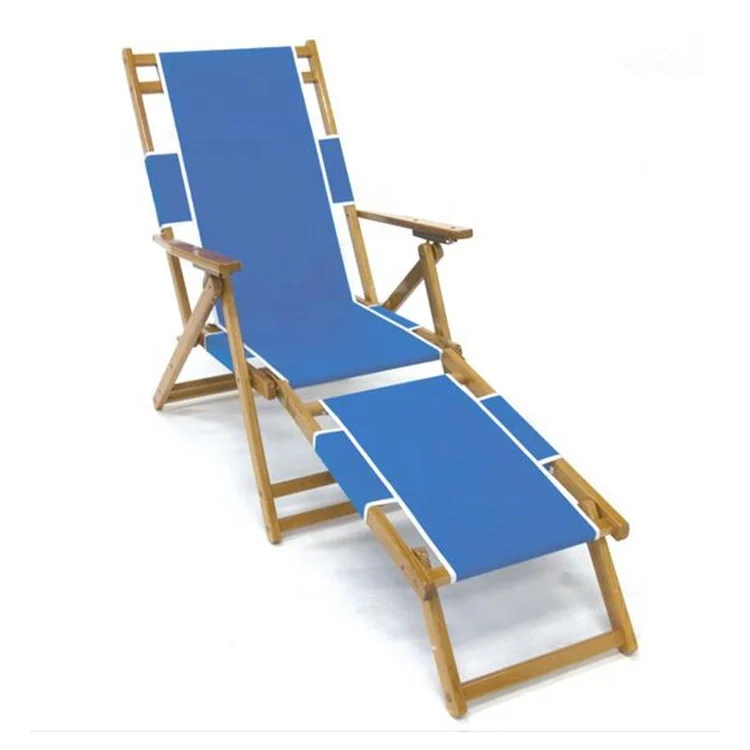 Outdoor high quality double seat folding wooden deck beach chair