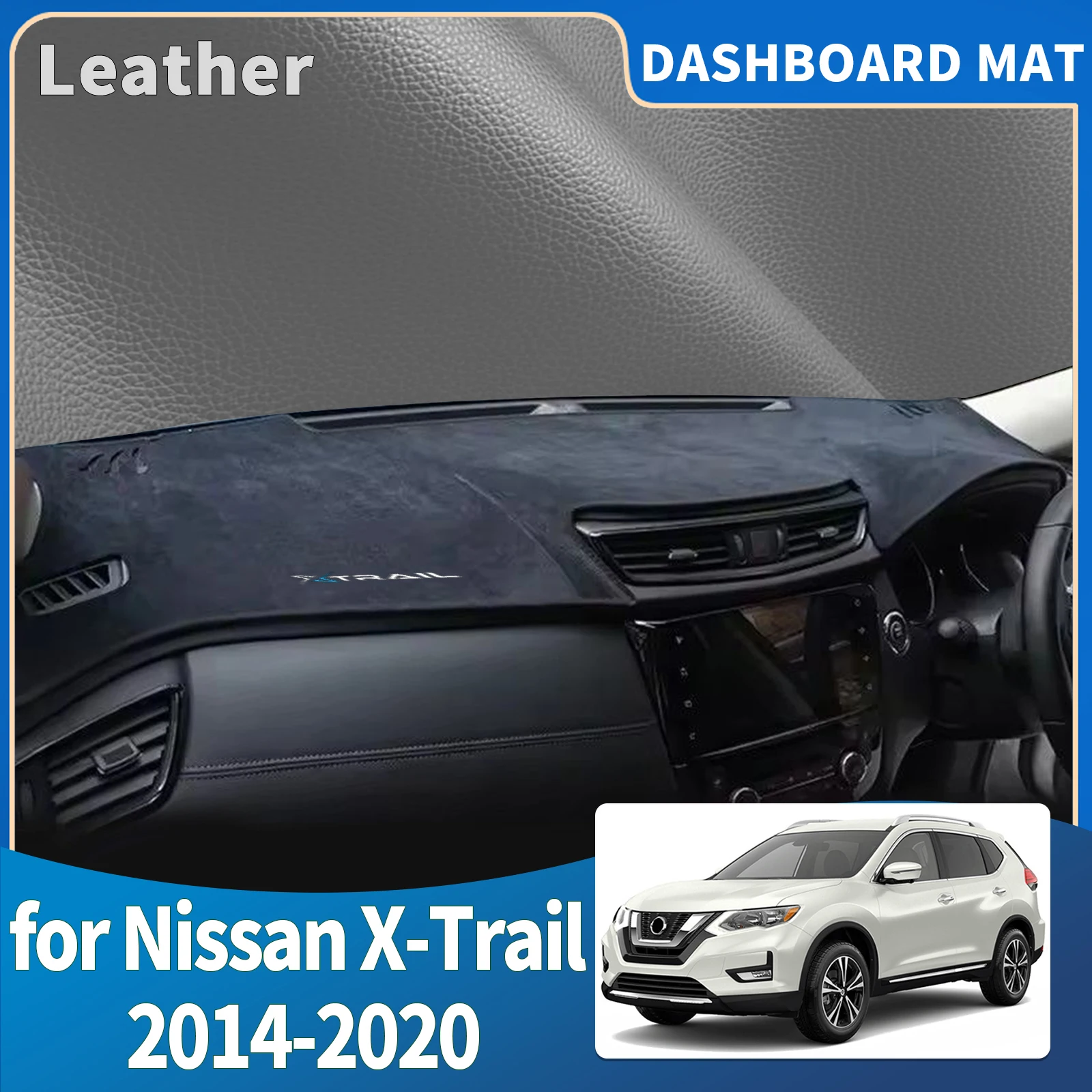 

fit for Nissan X-Trail T32 2020-2014 LOGO Car Accessories Dashmat Dashboard Cover Pad DashMat Sunshade Protective Carpet Leather