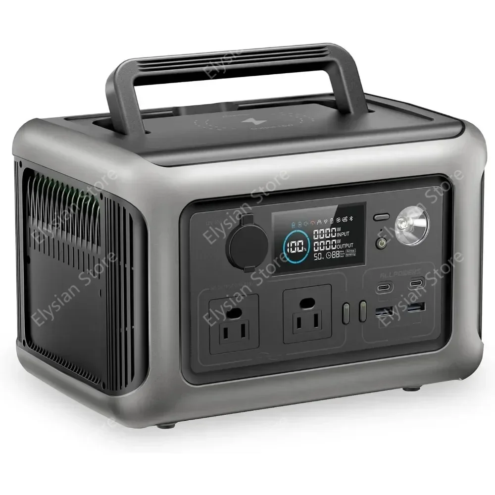 299Wh 600W Portable Power Station R600, LiFePO4 Battery Backup with UPS Function, 1 Hour to Full 400W Input