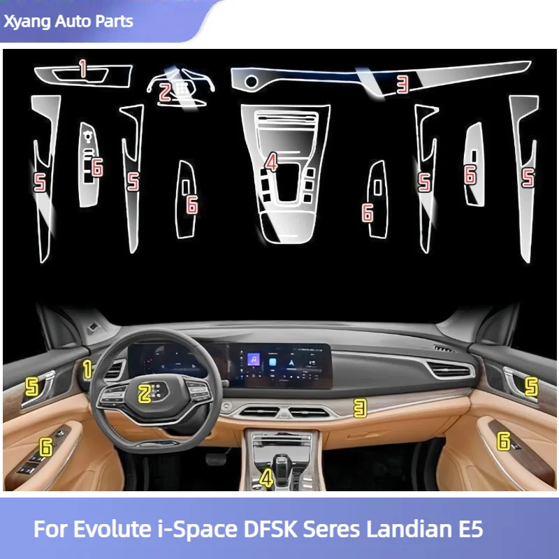 For Evolute i-Space DFSK Seres  Screen Central Control Body Interior Car Modification Transparent Car Clothes Protective Film