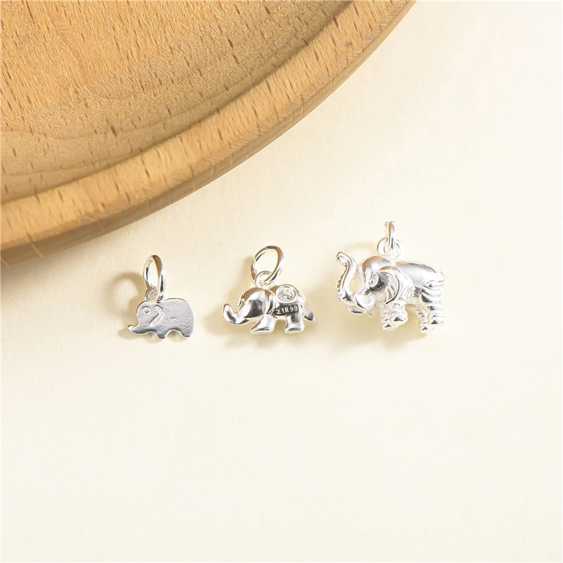 White Elephant Pendant S999 Sterling Silver Crystal Nelace Bracelet Dangle Faion Jewelry Accories Fre out New