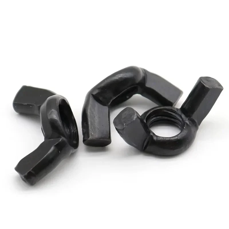 Carbon Steel Metric Butterfly Lock Nuts White Black Zinc Plated Hand Tightened Crook Nuts M3 M4 M5 M6 M8 M10 M12