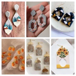 Geometric Shaped Polymer Clay Cutters Soft Ceramic Clay Molds DIY Handmade Earring Jewelry Pendant Cutting Mold Making Tools