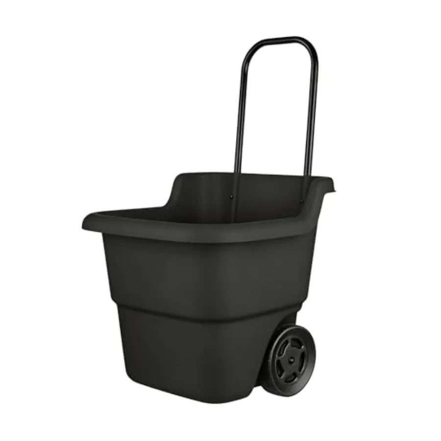 15 Gallon Rolling Garden Cart with Retractable Handle, Utility Yard Cart