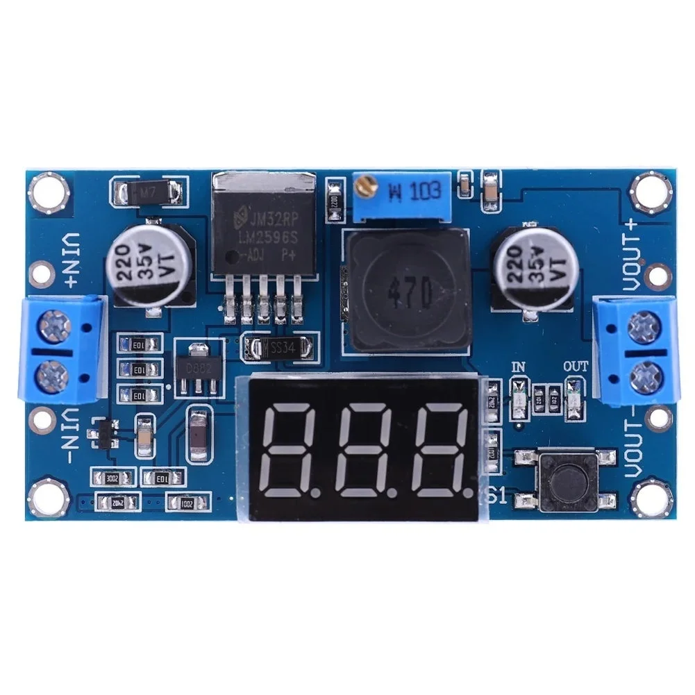 DC-DC Adjustable Regulator with Digital Voltmeter Display Supporting 4V-40V Measurement Range and 0.1V Accuracy