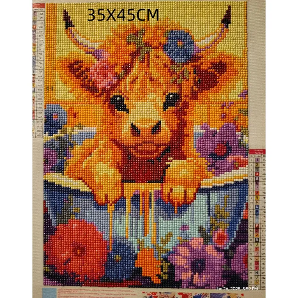 Highland Cow in Bathtub Art ,DIY Diamond Painting , Humor Funny Bathroom Art WC Decor , Toilet Paper Cow , Housewarming Gift
