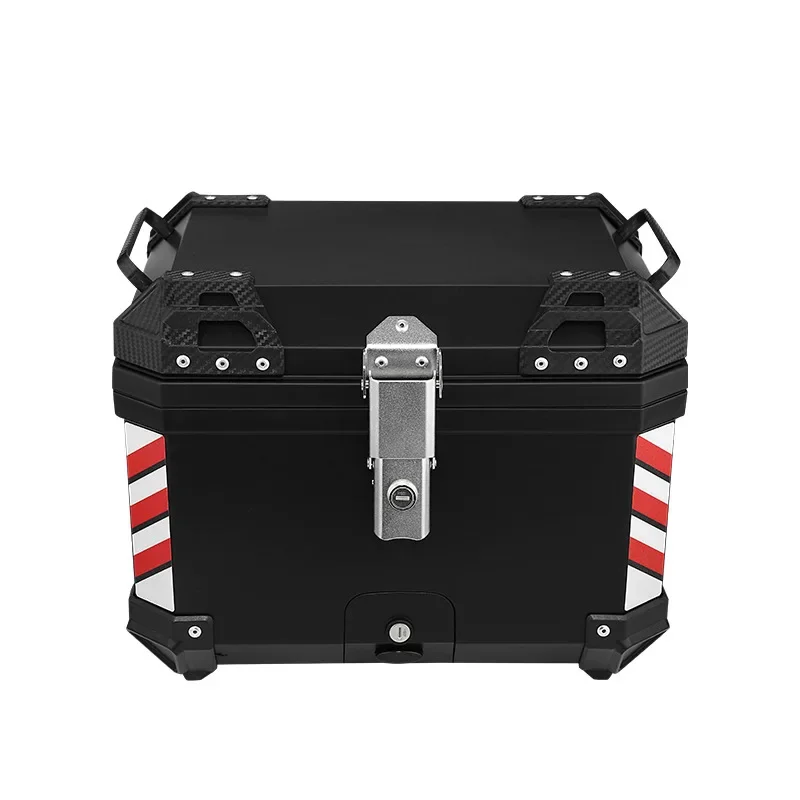 45L Waterproof Motorcycle Tail Box Trunk Luggage Top Case with Backrest Base Plate Screw Kit