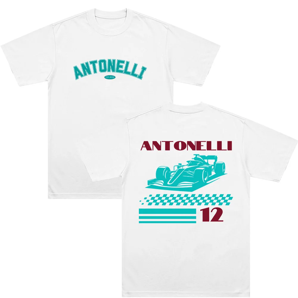 Antonelli T-shirts Andrea Kimi Antonelli 12 Gift for Kimi Fan Clothes Women Men Pure Cotton T Shirt Summer Casual Breathable Tee