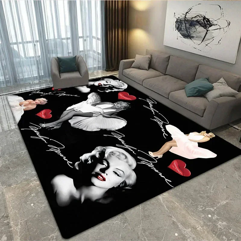 Marilyn Monroe printed carpet living room bedroom carpet balcony bathroom non-slip door mat photography props birthday gift