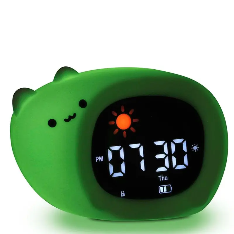 B84B-Color-Changing Light Controlled Clock For Kids+ Nightlight+ Sound Machine-USB Plug, 12/24H Mode, Routine Trainer