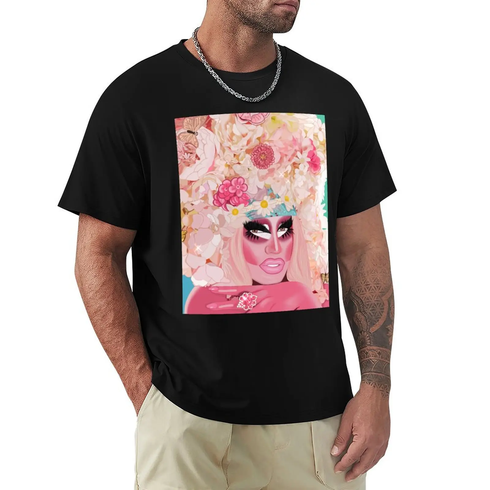 

Trixie Mattel in Pink T-Shirt shirts graphic tees sublime Blouse luxury designer workout shirts for men