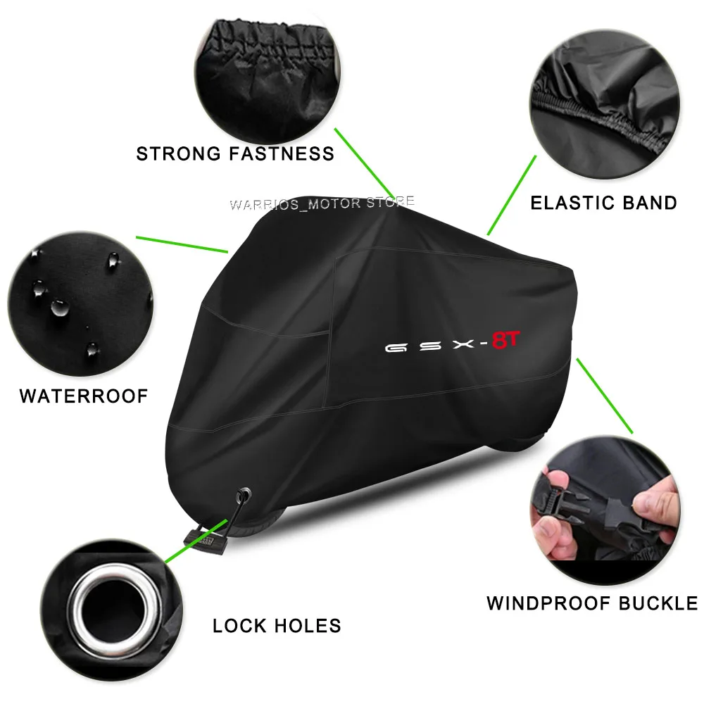 لسوزوكي GSX-8T gsx-8t 2026 2025 غطاء دراجة نارية UV واقية الغبار سنوبروف في الهواء الطلق المطر دراجة نارية غطاء مقاوم للماء