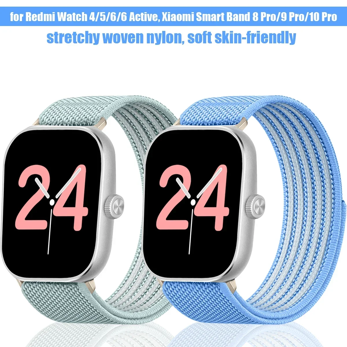 Nylon Loop Strap for Redmi Watch 6Active-Lite/6 5 4 Band for XIAOMI Mi Band10pro 9Pro 8Pro Adjustable Replacement Sport Bracelet