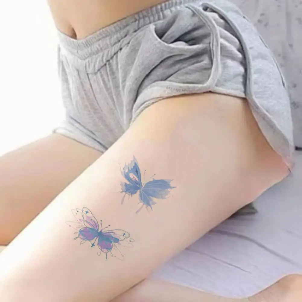 Wasserdicht Rosa Schmetterling Temporäre Tattoo Aufkleber Aufkleber Dekoration Frauen Selbstklebende Kunst Körper Tattoo Make-Up Lange Las Z9V3