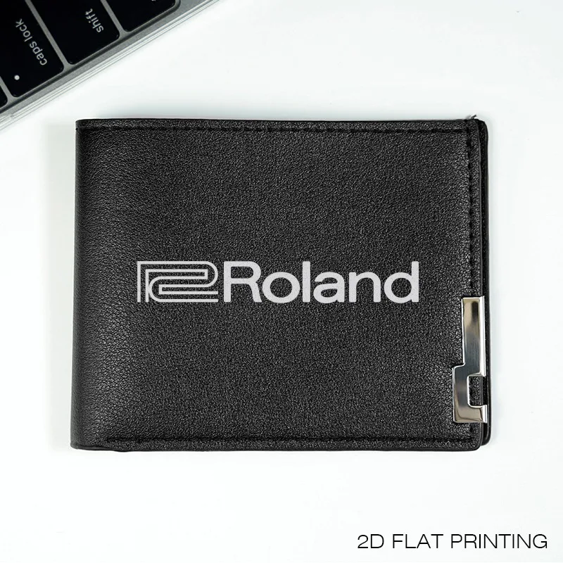 Portafoglio in pelle PU con logo Roland Design minimalista per uomo Leggero e durevole Porta carte compatto e sottile in stile business quotidiano