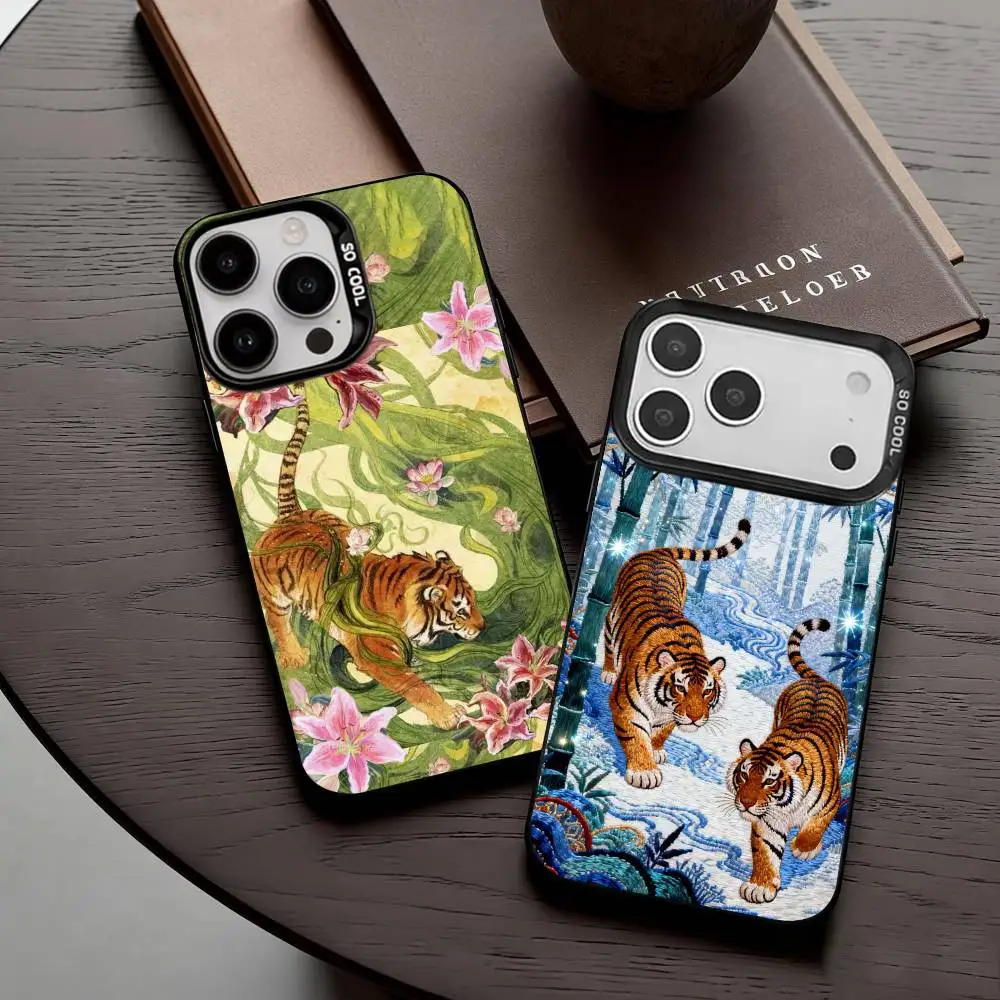 

T-tiger P-poster Phone Case For iPhone17,16,15,14,13,12,11 Plus,Pro Max Black Candy silver phone case