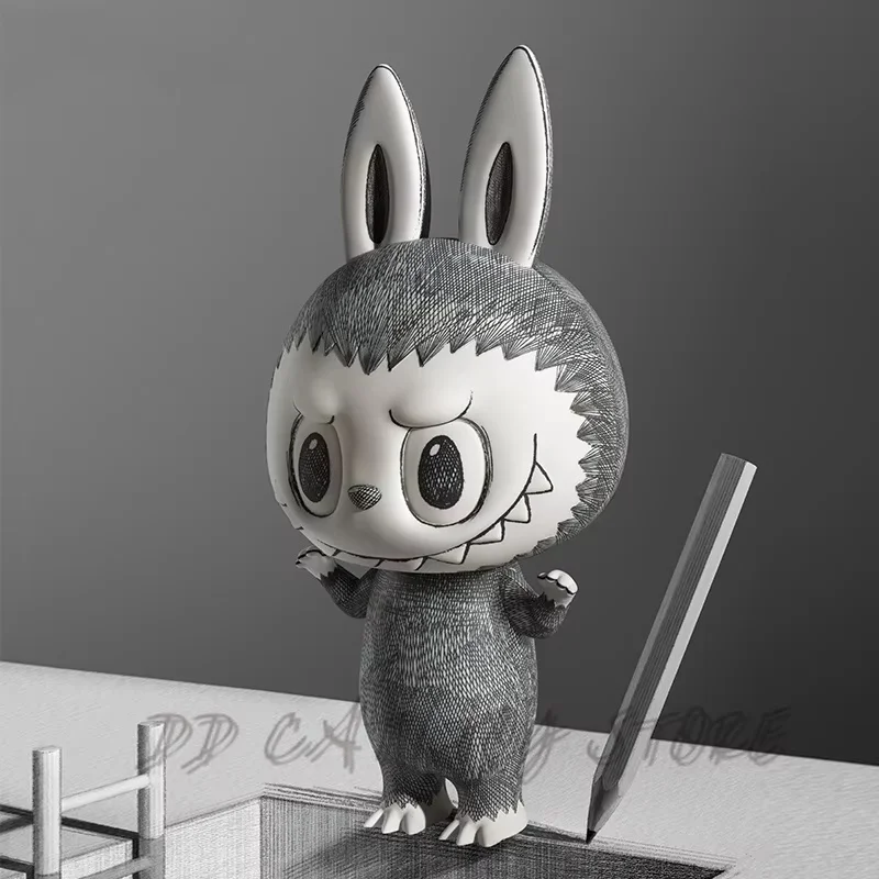 The Monsters Labubu Mega Sketch 400% 1000% Collectible Model Labubu Trendy Figure Art Ornament  Kawaii Figurine Xmas Gift